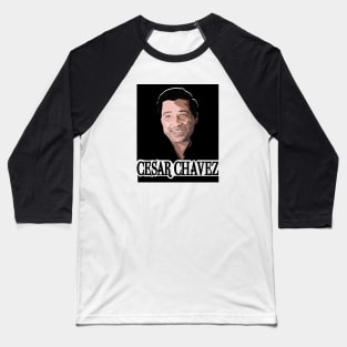 Cesar Chavez Black & White Baseball T-Shirt